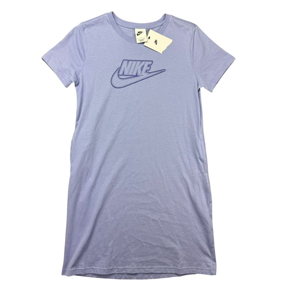 NIKE Dress Girls Large Purple Short Sleeve Pockets Outdoor Long Top Youth NWT